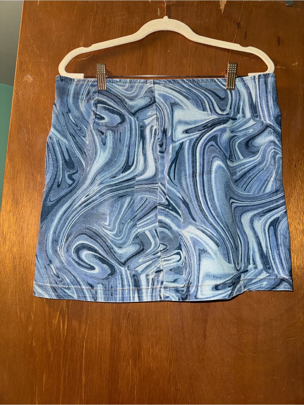 SHEIN Blue Marble Print Mini Skirt
